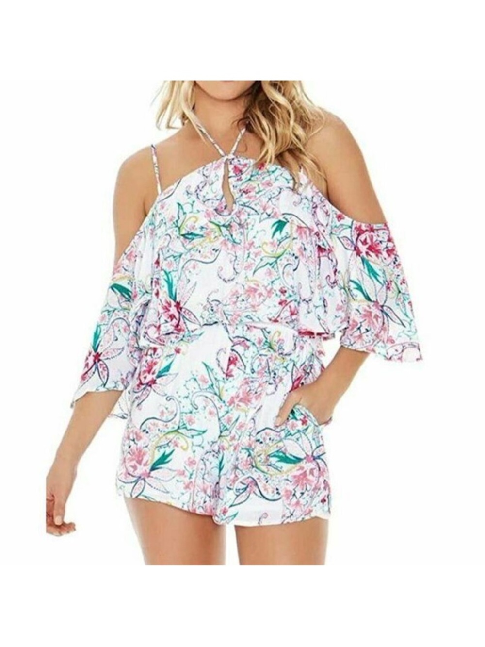 L*Space Paisley Perfect Seaside Romper Large